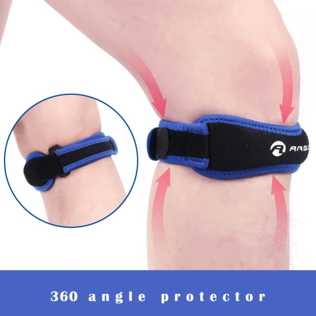 1 PC เข่า Patellar Tendon เข่าสนับสนุนสายรัดรั้งปรับ Shock Absorption การบีบอัดเข่า Pad สําหรับบาสเกตบอล