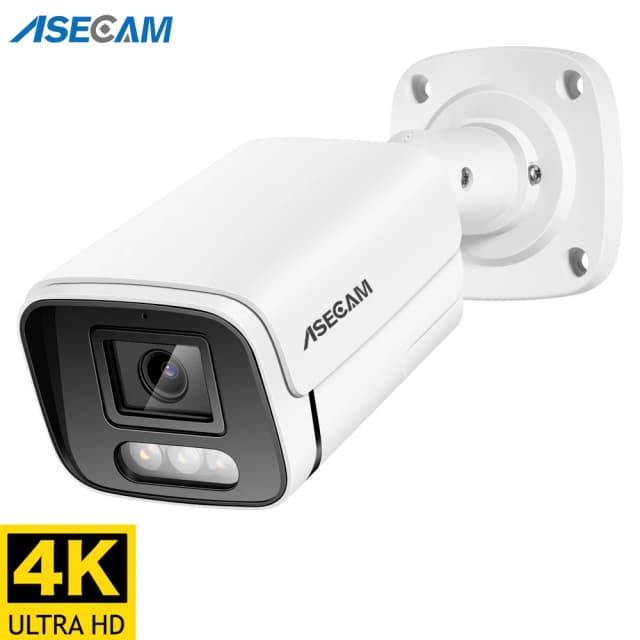ใหม่ 4K 8MP กล้อง IP กลางแจ้ง POE H.265 Onvif โลหะ Bullet กล้องวงจรปิด 4MP สี Night Vision Security กล้อง