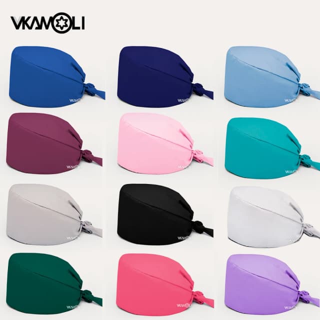 สีทึบขัดหมวก Pet Grooming Agency ทํางานขัดความงามหมวกทํางาน Lab พยาบาลขัดหมวก gorro enfermera สตรีและผู้ชาย
