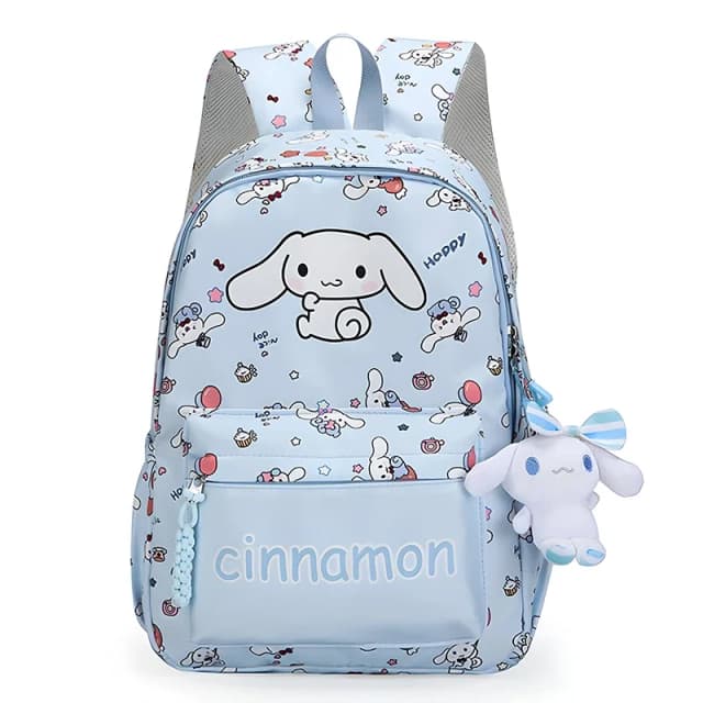 ชุดกระเป๋าเป้สะพายหลังซีรีส์ Cinnamoroll, กระเป๋านักเรียนการ์ตูนอะนิเมะ, กระเป๋าเป้สะพายหลังความจุขนาดใหญ่แบบสบาย ๆ, กระเป๋าเป้เดินทางสําหรับเด็กนักเรียน