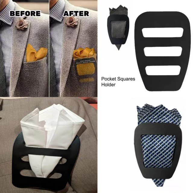 พ็อกเก็ตสี่เหลี่ยมผู้ถือผ้าเช็ดหน้า Keeper Organizer Man Prefolded ผ้าเช็ดหน้าสําหรับชายชุดสุภาพบุรุษสวมใส่อุปกรณ์เสริม 1/2/3PC