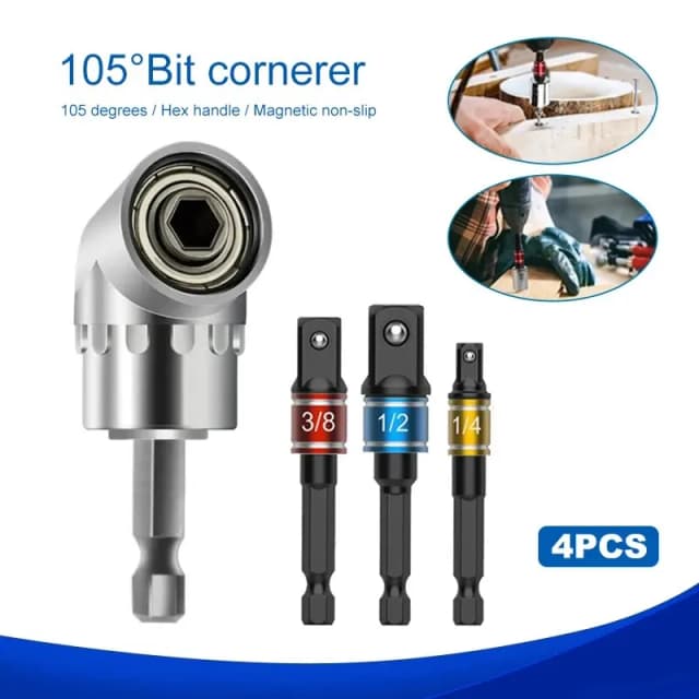 ดัดไขควง Joint สีดําหกเหลี่ยม Handle Conversion เชื่อมต่อ Rod 1/2 หัว 3/8 แขน 1/4 เครื่องมือไฟฟ้า Accessorie