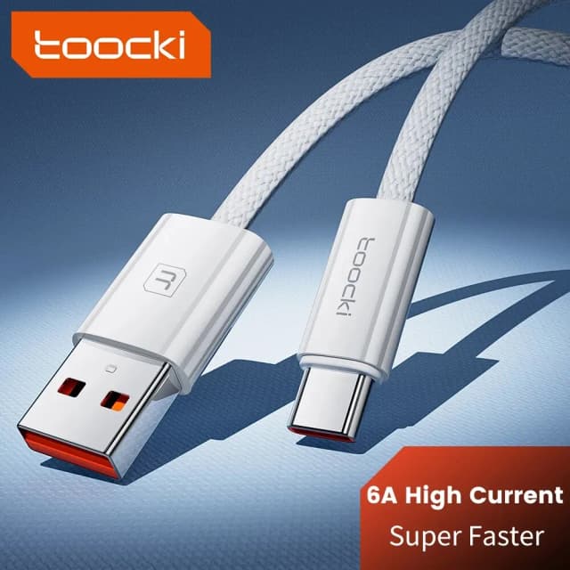 สายเคเบิล6A USB Type C 66W ชาร์จเร็วสำหรับ Huawei P40 P30สาย C สำหรับ iPhone 15 Pro Max Xiaomi Samsung สายดาต้า S24