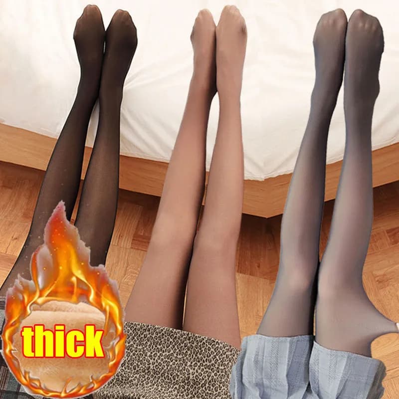 ผู้หญิงความร้อนLeggingsฉนวนTightsขนแกะเรียงรายเอวสูงความยืดหยุ่นหนาPlushผู้หญิงPantyhoseฤดูหนาวด้านล่าง 70 กก