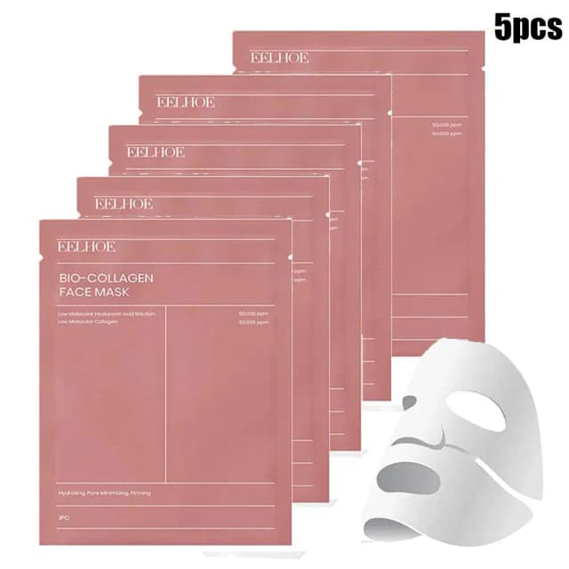 1/5/10PCs Bio Collagen Face Mask รูขุมขน Deep Hydrating Overnight Mask Moisturizing Refreshing Brightening Face Skin Care