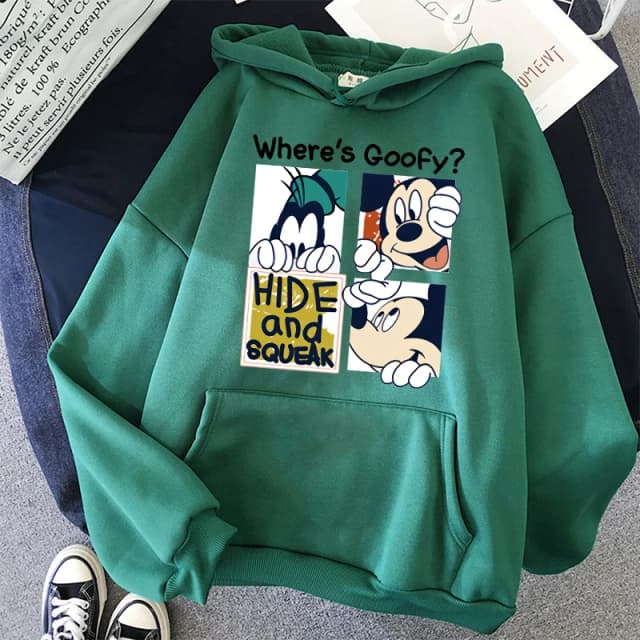 2024 Minnie Disney Hoodie Crop Top Mickey Mouseผู้หญิงHoodiesเสื้อกันหนาวเด็กหญิงHarajuku Streetwearเสื้อผ้า