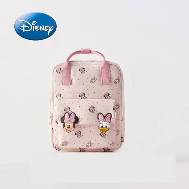 Disney Minnie Mouse Donald Duck การ์ตูนพิมพ์มัลติฟังก์ชั่กระเป๋านักเรียนเด็กแฟชั่นกระเป๋าเป้สะพายหลังนักเรียนกระเป๋าโรงเรียนอนุบาล