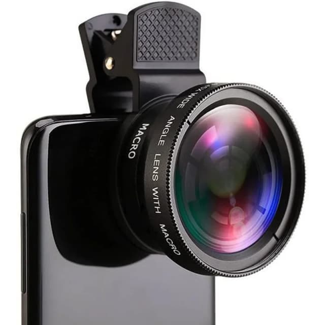 2 IN 1 เลนส์ Universal คลิป 37 มม.เลนส์โทรศัพท์มือถือ Professional 0.45X 49uv มุมกว้าง + Macro HD เลนส์สําหรับ iPhone Android