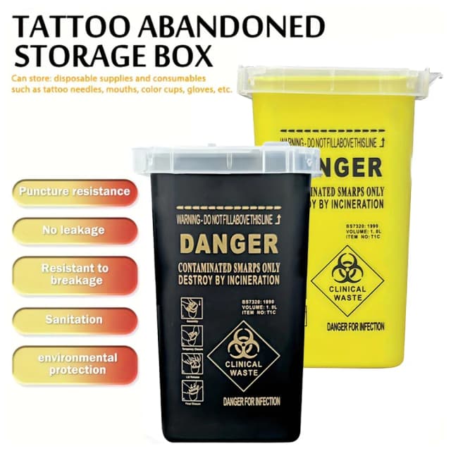 ศิลปินสักขยะกล่องพลาสติกอุปกรณ์การแพทย์คอนเทนเนอร์เข็มเจาะสัก Disposal Sharps คอนเทนเนอร์อุปกรณ์สัก