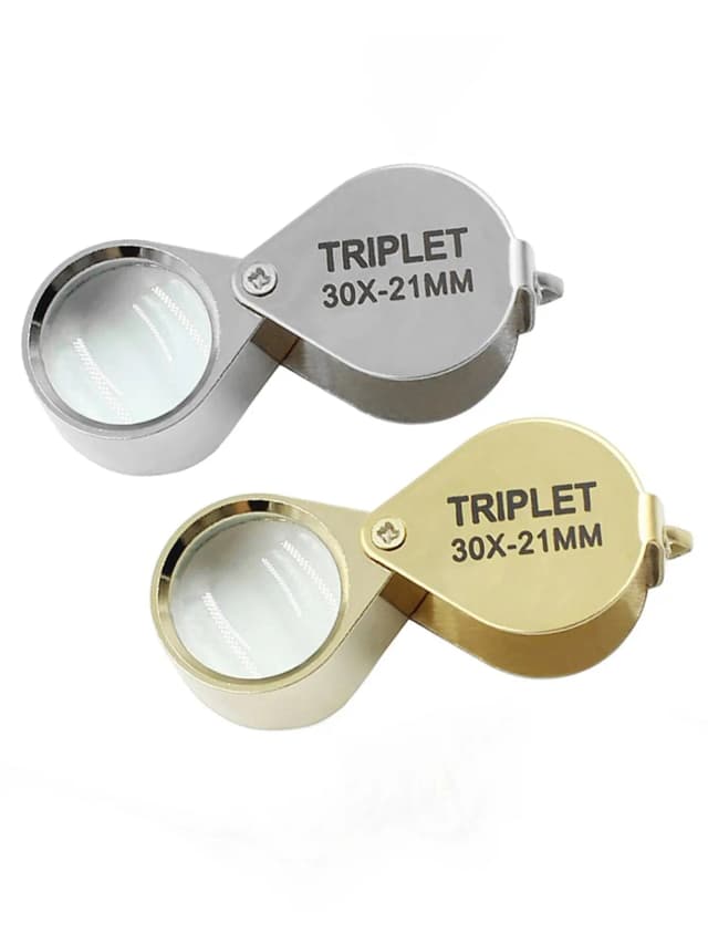 พ็อกเก็ต Loupe แว่นขยายเครื่องประดับแว่นขยายพับเพชร Lupa Triplet Jewelers Eye Glass เครื่องมือแว่นขยายอ่านหนังสือ