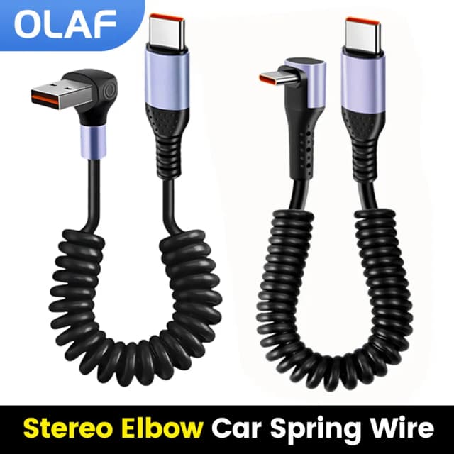 66W 100W ประเภท C ถึงประเภท C สําหรับ iPhone 15 Huawei Xiaomi Samsung รถฤดูใบไม้ผลิสาย 6A สั้น Fast CHARGING สาย USB C