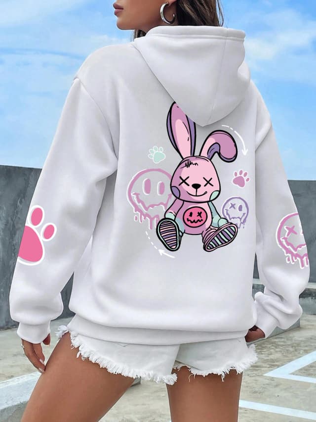 Hip Hop Street Casual พิมพ์หญิง Hoodies แฟชั่น Hoodie Oversize หลวมใหม่เสื้อฤดูใบไม้ร่วง WARM ขนแกะเสื้อผ้า
