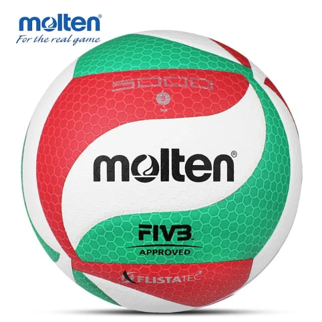 Molten วอลเลย์บอลขนาด 5 วอลเลย์บอล PU Ball สําหรับนักเรียนผู้ใหญ่และวัยรุ่นการแข่งขันการฝึกอบรมกลางแจ้งในร่ม FLISTATEC