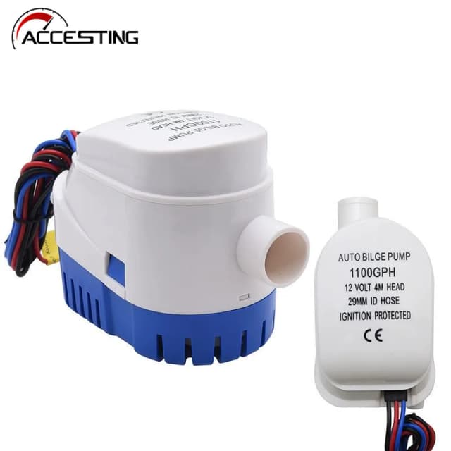 12V 1100GPH ปั๊มน้ําท้องเรืออัตโนมัติเรือ Marine ปั๊มน้ํา Submersible สําหรับเรือยอชท์เรือมอเตอร์เครื่องบินเรือในครัวเรือนปั๊ม