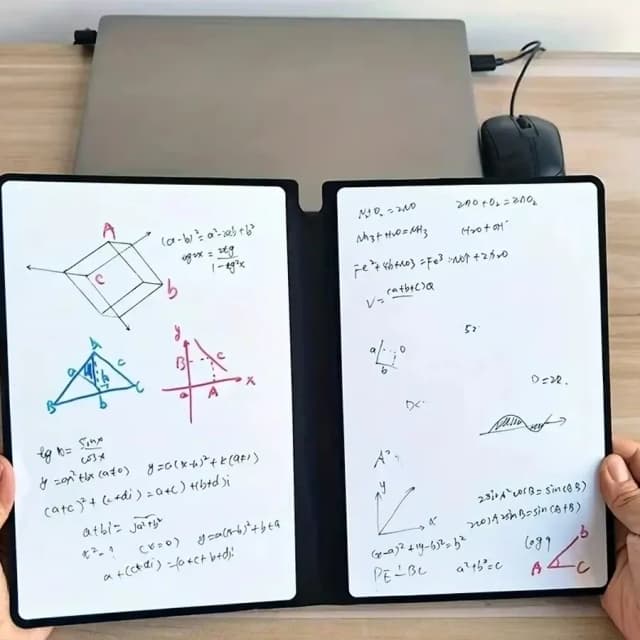 A5 ชุดสมุดบันทึกไวท์บอร์ดแบบใช้ซ้ําได้พร้อมปากกาไวท์บอร์ดลบผ้าหนัง MeMO Pad Weekly Planner แบบพกพาสไตล์ Office