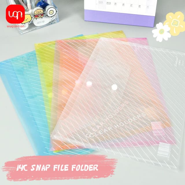 WQN-5/25PCS มอรันดีสีกระเป๋าเอกสารกันน้ำความจุขนาดใหญ่วัสดุ PP A4 ข้อมูลจำเพาะปุ่มโรงเรียนและอุปกรณ์สำนักงาน