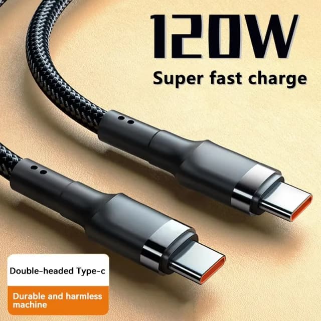 สายชาร์จเร็ว 120W รองรับ PD ชาร์จไว คุณภาพสูง สาย USB C TO USB Type C สำหรับ iPhone Xiaomi 17 Plus Pro Max Samsung S24