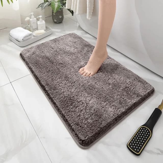2PCS นุ่มสบายหนา Plush แผ่นพื้น,พรมห้องน้ํา,พรมห้องนอน,ห้องนั่งเล่น,การดูดซึมน้ํา Anti-SLIP