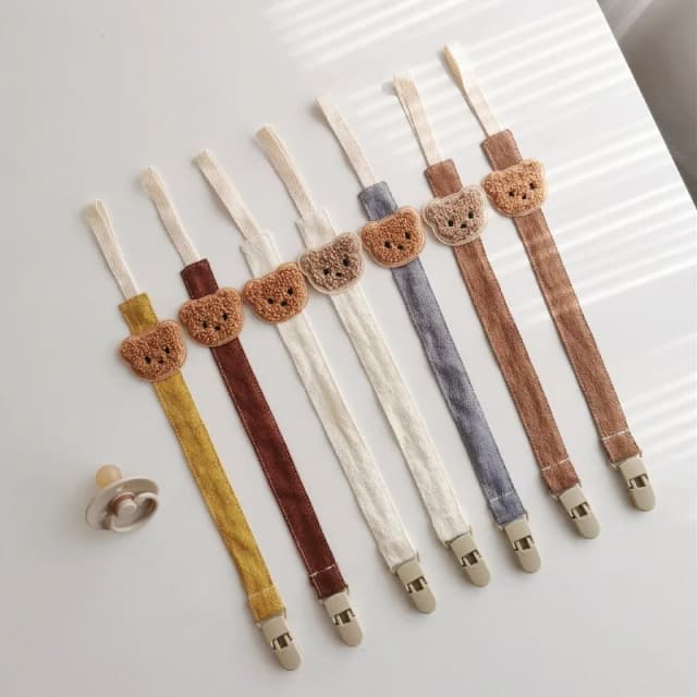 หัวหมีน่ารัก Baby Pacifier คลิป Anti-DROP CHAIN ทารกแรกเกิดการงอกของฟัน Dummy คลิปจุกนมผู้ถือของเล่นเด็กอุปกรณ์เสริม