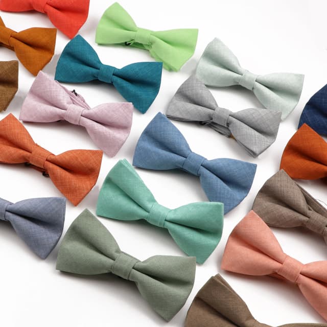 คุณภาพสูงบุรุษสีทึบ Bowtie ชุดสําหรับชายเด็กงานแต่งงานอาหารค่ําอุปกรณ์เสริมสีชมพูสีส้มพ่อ-ลูกชาย Bow Tie ของขวัญ