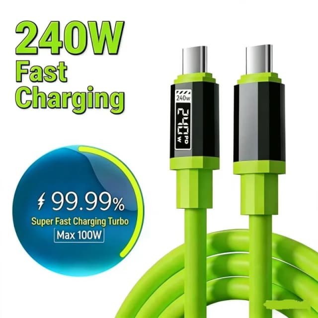 สายชาร์จเร็ว PD 240W USB Type-C to Type-C สำหรับ Huawei, Xiaomi, Samsung, OPPO, VIVO