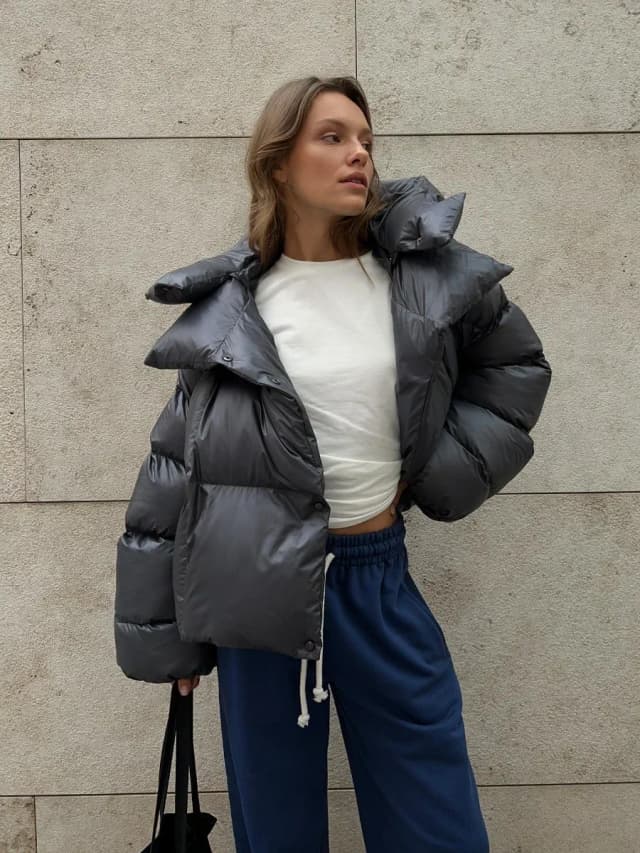 Wolfeel ฤดูหนาวผ้าฝ้ายปักเป้าแจ็คเก็ตผู้หญิงหลวม Parkas Coat Vintage ขนมปังแจ็คเก็ต Outwear สํานักงานสุภาพสตรี Quilted Jacket