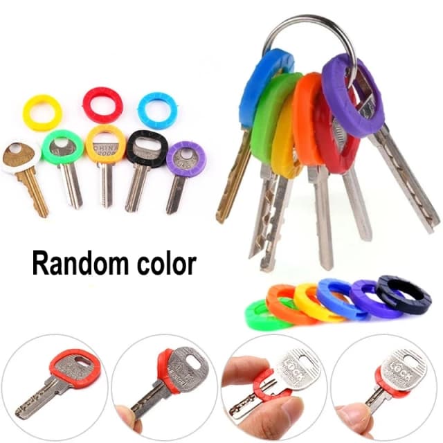 10-32pcs สีแขนผสมสีซิลิโคนยืดหยุ่นแหวน DIY จี้เครื่องหมายแยกส่วนคีย์