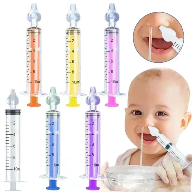 เครื่องล้างจมูกสำหรับเด็ก ทำจากซิลิโคน ใช้สำหรับดูดน้ำมูกและล้างจมูกเด็ก ใช้ซ้ำได้