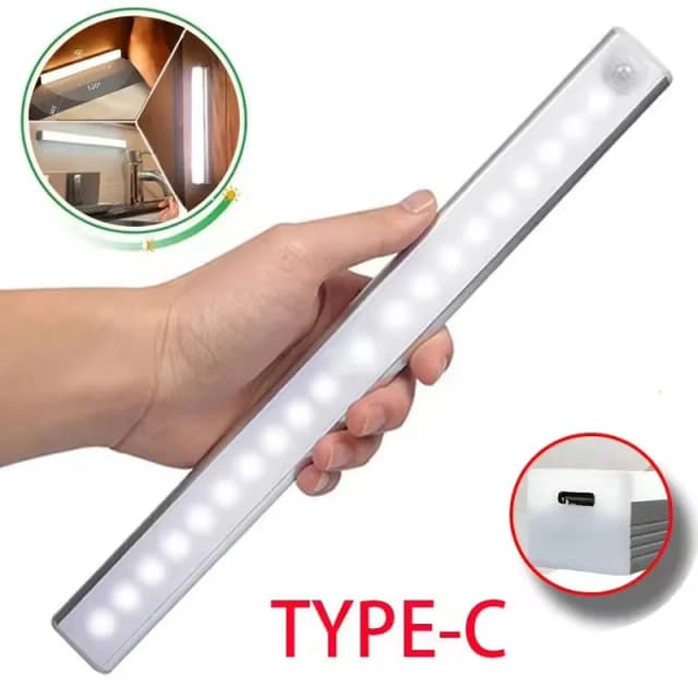LED Motion Sensor Light Night Light ตู้ตู้เสื้อผ้าโคมไฟแบบพกพาบันไดโคมไฟสําหรับห้องครัว