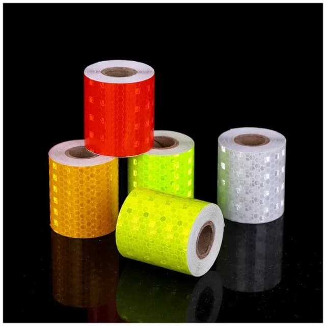 แถบสะท้อนแสง6สี5ซม. X 3ม. เทปสติ๊กเกอร์สะท้อนแสงติดรถยนต์รถบรรทุกอุปกรณ์เสริมเพื่อความปลอดภัย