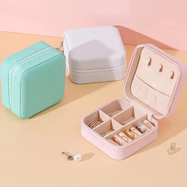 Simple กล่องเครื่องประดับขายส่งแบบพกพาแหวนสร้อยคอต่างหู Studs ต่างหูกล่องเก็บเครื่องประดับ