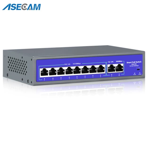 48 V-52 V POE POE Switch 8/16 พอร์ต 10/1000Mbps IEEE 802.3 af/at Over Ethernet กล้อง IP ไร้สาย AP กล้องวงจรปิดระบบรักษาความปลอดภัยกล้อง