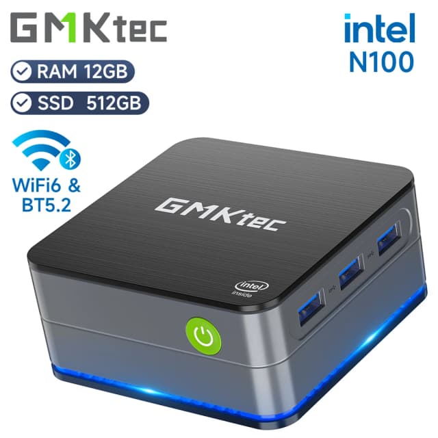 GMKtec G2 Mini PC Windows 11 Pro Intel 12th Gen Alder Lake N100 Mini PC DDR5 12GB RAM 512GB ROM WiFi 6 BT5.2 คอมพิวเตอร์เดสก์ท็อป