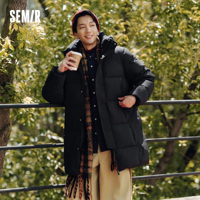 เสื้อแจ็คเก็ตขนเป็ดผู้ชาย Semir สำหรับฤดูหนาว บรรจุขนเป็ด 90% กันลม ทนทานสามชั้น รุ่นใหม่ปี 2025 เสื้อพัฟเฟอร์แบบยาวมีฮู้ดสำหรับกิจกรรมกลางแจ้ง เสื้อผ้าผู้ชายให้ความอบอุ่น