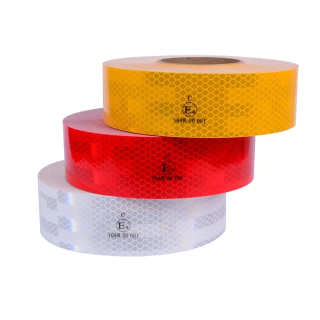 เทปสะท้อนแสง PET ขนาด 5 ซม.*1 ม. สีขาว แดง เหลือง กันน้ำ สติ๊กเกอร์นิรภัยแบบมีกาวในตัว สำหรับใช้งานกลางแจ้ง แผ่นสะท้อนแสงแบบปริซึม ฟิล์มเพิ่มความเห็นตั้งแต่ไกล