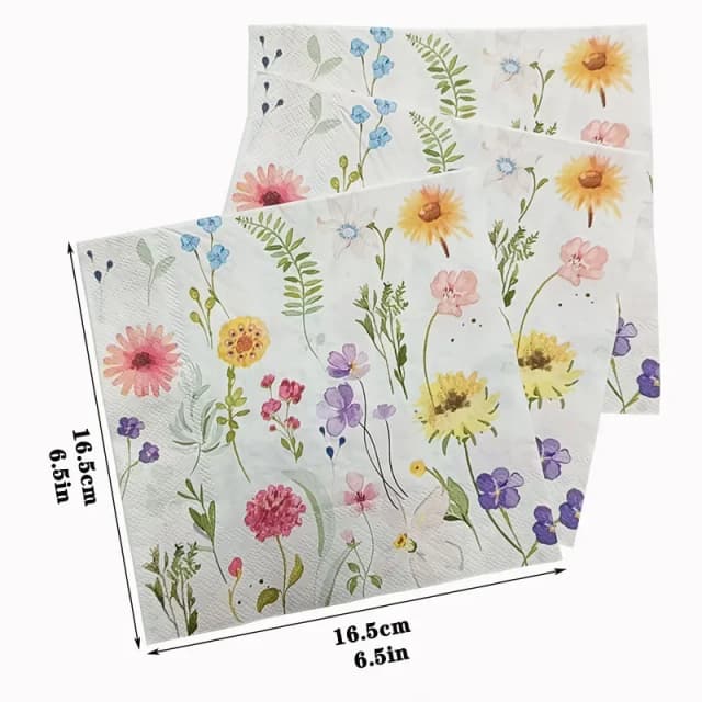 10/20pcs 33*33 ซม.2 ชั้นเยื่อไม้ผ้ากันเปื้อนดอกไม้สไตล์ตกแต่งกระดาษ Placemats ผีเสื้อกระดูก Bart กระดาษ
