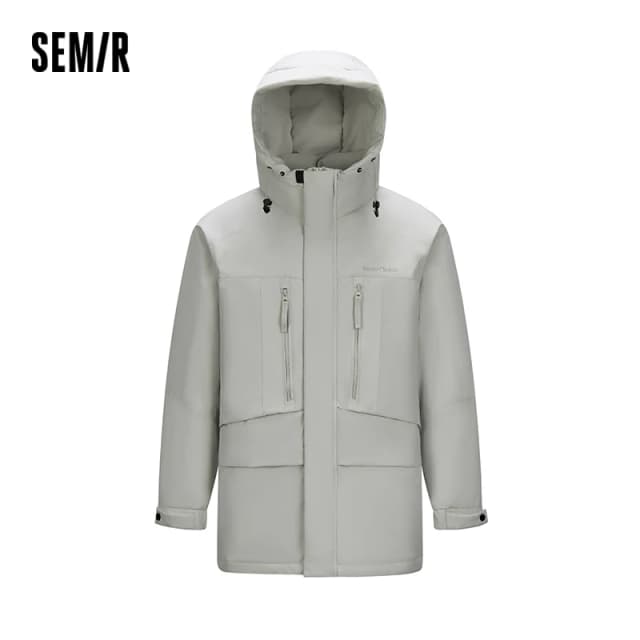เสื้อแจ็คเก็ตดาวน์ Semir ความยาวปานกลางสำหรับผู้ชาย สีบล็อค มีฮู้ด สไตล์สปอร์ต เสื้อโค้ท 2025 รุ่นใหม่ ฤดูหนาว ลุคทันสมัย
