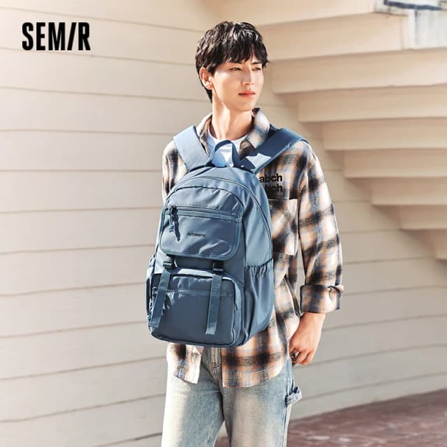Semir กระเป๋าเป้สะพายหลังผู้ชาย, 2024ใหม่กระเป๋าคอมพิวเตอร์ความจุขนาดใหญ่น้ำหนักเบากระเป๋านักเรียนพื้นผิวสัมผัส