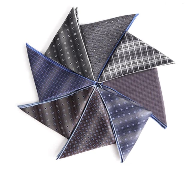ผ้าไหมคุณภาพสูง Pocket Square ผ้าเช็ดหน้าสูทสำหรับงานธุรกิจ Jacquard ทอมืดสีกระเป๋าแฟชั่น