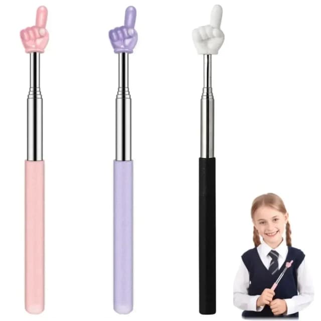 สีสัน Finger Reading Sticks ตัวชี้สแตนเลสเด็ก Finger Reading Sticks Telescopic Rod เด็กเครื่องมือการสอน