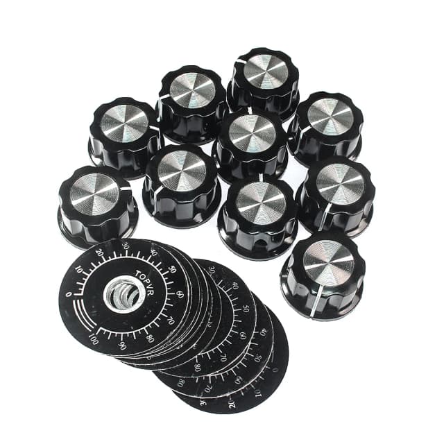 10 ชุดลูกบิด Potentiometer ชุด MF-A03 Dial ลูกบิด + MF-A03 ลูกบิด Bakelite พร้อมแผ่นขนาดแผ่นดิจิตอล