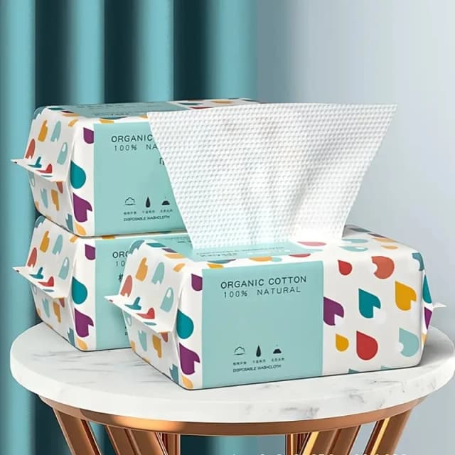 100PCS ทิ้งหนาผ้าฝ้าย 100% Make Up Soft ถอดผ้าเช็ดทําความสะอาดแห้ง Cleanser Towelettes สําหรับ Skin Care
