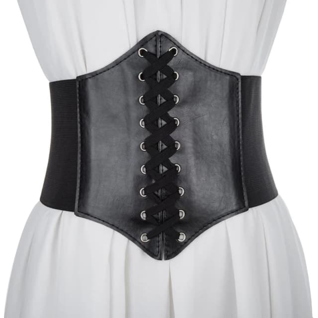 ใหม่รัดตัว Punk สีดําเข็มขัดกว้าง Pu หนัง Slimming Body เข็มขัดผู้หญิงเข็มขัดเอวหญิงชุด Cummerbunds ของขวัญ