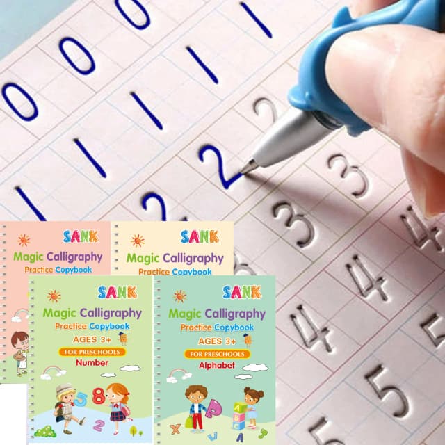 Sank Magic Practice Copybook ปากกาก่อนวัยเรียนเด็กการประดิษฐ์ตัวอักษรภาษาอังกฤษ Verison ฟรีเช็ดเด็ก Reusable Writing Book
