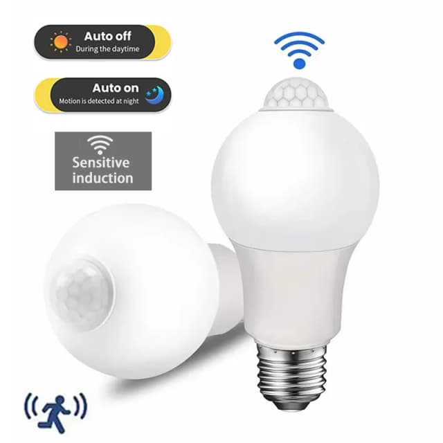 E27 LED PIR Motion Sensor หลอดไฟ 15W 18W กลางแจ้งมนุษย์ Induction หลอดไฟสําหรับห้องนั่งเล่นห้องนอน Corridor โรงรถ
