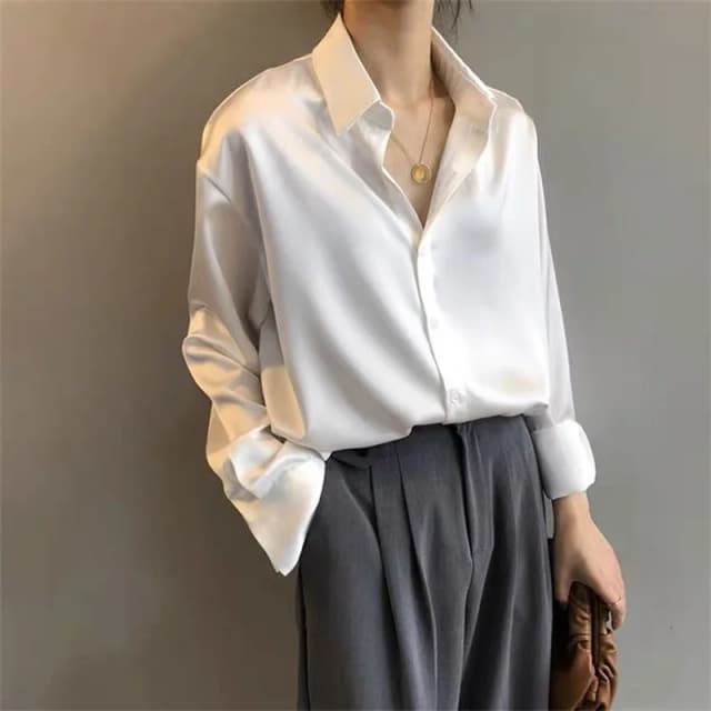 ผู้หญิงฤดูใบไม้ผลิฤดูใบไม้ร่วงสไตล์เสื้อเลดี้ลําลองแขนยาว Turn-Down COLLAR Blusas Tops DF4849