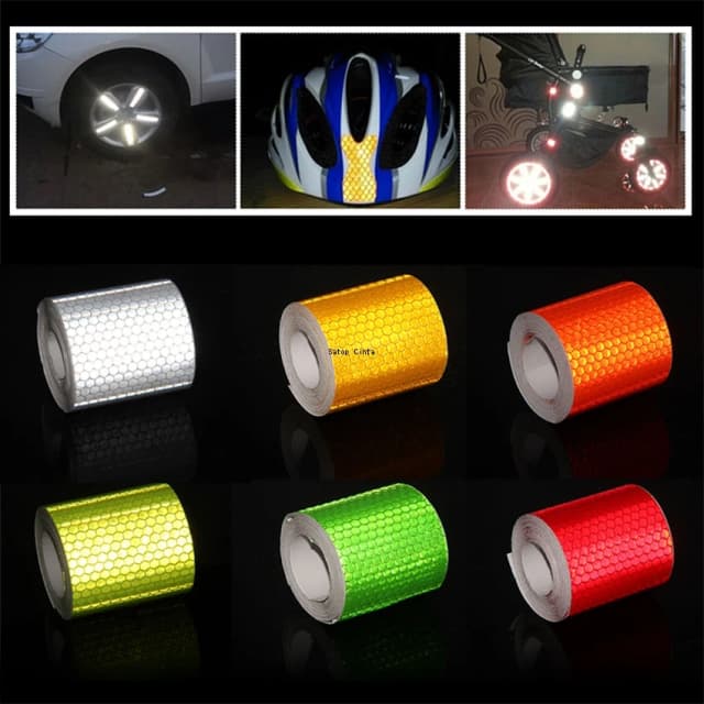 100 ซม.* 5 ซม.DIY รถสะท้อนแสงกาวสติกเกอร์คําเตือนความปลอดภัยกันน้ําแถบสะท้อนแสงเทปป้องกันสําหรับรถจักรยานยนต์จักรยาน