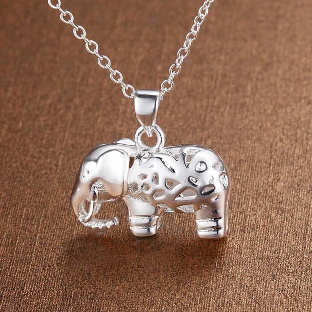 Fine Charms 925 เงินสเตอร์ลิงช้างสวยจี้สร้อยคอแฟชั่นผู้หญิงงานแต่งงานอุปกรณ์เสริมเครื่องประดับของขวัญ