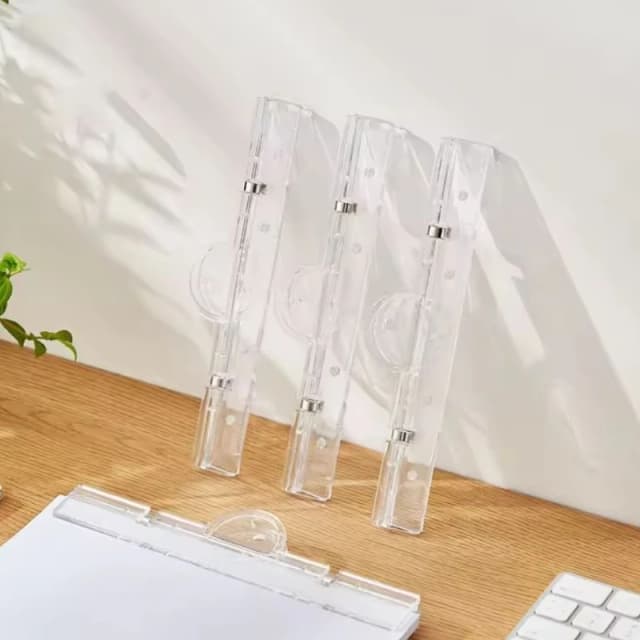 1PC คลิปโปร่งใสเครื่องเขียนโฟลเดอร์โฟลเดอร์กระดาษกระดานดําคลิปหนังสือ A4 สีขาว BOARD คลิปแม่เหล็ก