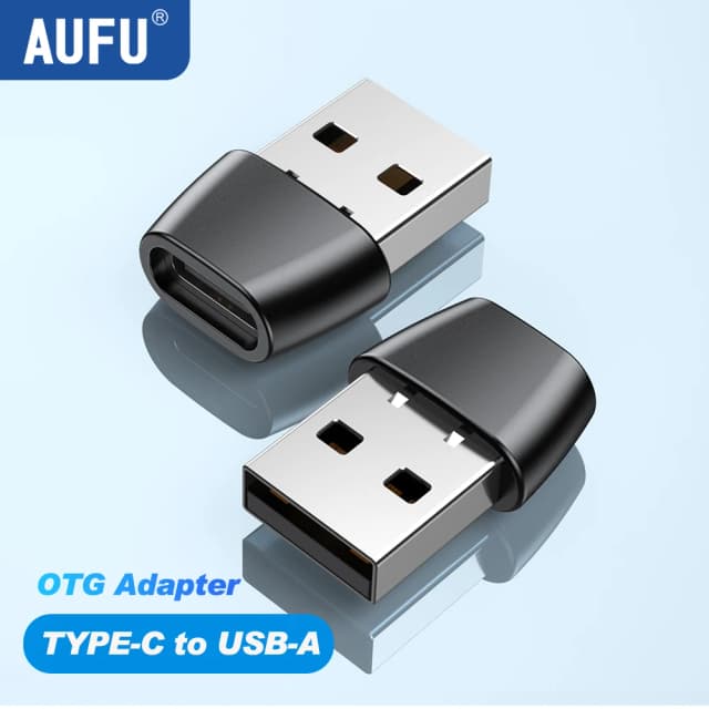 AUFU 1/5/10pcs ประเภท C ถึง USB OTG อะแดปเตอร์ Type-C หญิง USB ชาย Converter สําหรับ IPhone 16 Xiaomi samsung S21 USBC OTG CONNECTOR